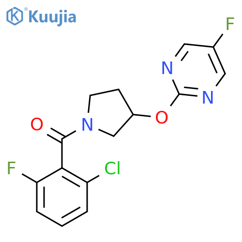 (2-Chloro-6-fluorophenyl)(3-((5-fluoropyrimidin-2-yl)oxy)pyrrolidin-1-yl)methanone structure