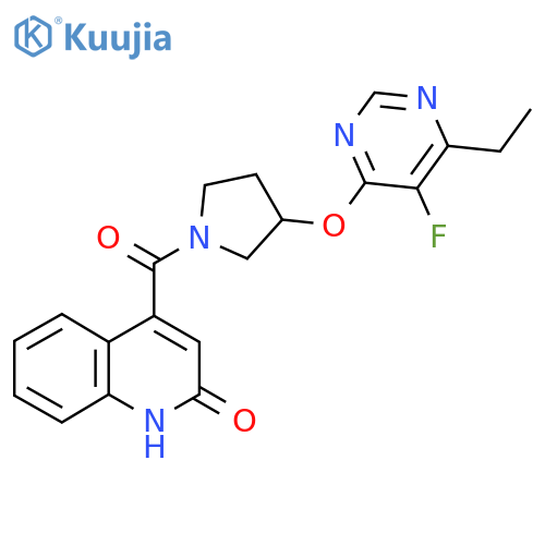 (3-((6-Ethyl-5-fluoropyrimidin-4-yl)oxy)pyrrolidin-1-yl)(2-hydroxyquinolin-4-yl)methanone structure