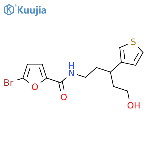 5-bromo-N-[5-hydroxy-3-(thiophen-3-yl)pentyl]furan-2-carboxamide structure
