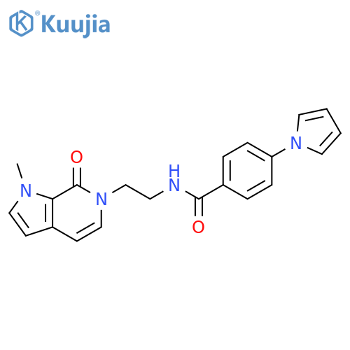 N-(2-{1-methyl-7-oxo-1H,6H,7H-pyrrolo[2,3-c]pyridin-6-yl}ethyl)-4-(1H-pyrrol-1-yl)benzamide structure