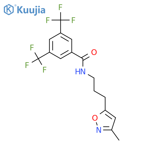 N-3-(3-methyl-1,2-oxazol-5-yl)propyl-3,5-bis(trifluoromethyl)benzamide structure