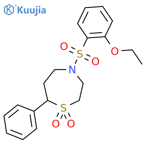 4-(2-ethoxybenzenesulfonyl)-7-phenyl-1lambda6,4-thiazepane-1,1-dione structure