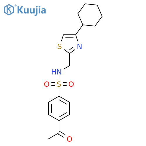 4-acetyl-N-(4-cyclohexyl-1,3-thiazol-2-yl)methylbenzene-1-sulfonamide structure
