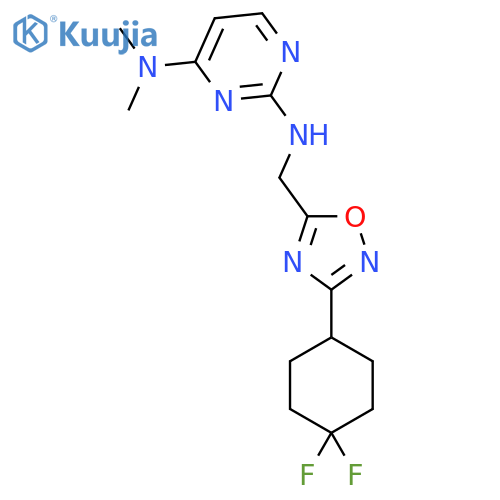 N2-{[3-(4,4-difluorocyclohexyl)-1,2,4-oxadiazol-5-yl]methyl}-N4,N4-dimethylpyrimidine-2,4-diamine structure