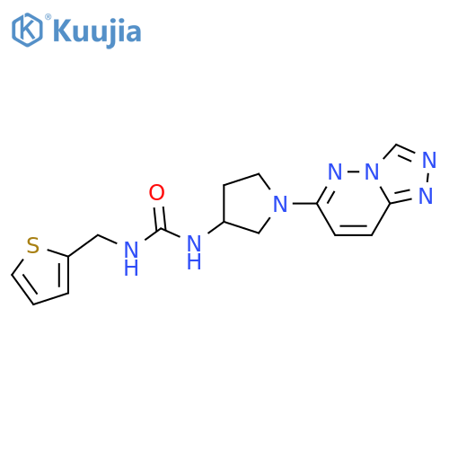 1-(thiophen-2-yl)methyl-3-(1-{1,2,4triazolo4,3-bpyridazin-6-yl}pyrrolidin-3-yl)urea structure