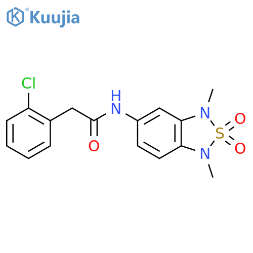 2-(2-chlorophenyl)-N-(1,3-dimethyl-2,2-dioxo-1,3-dihydro-2lambda6,1,3-benzothiadiazol-5-yl)acetamide structure