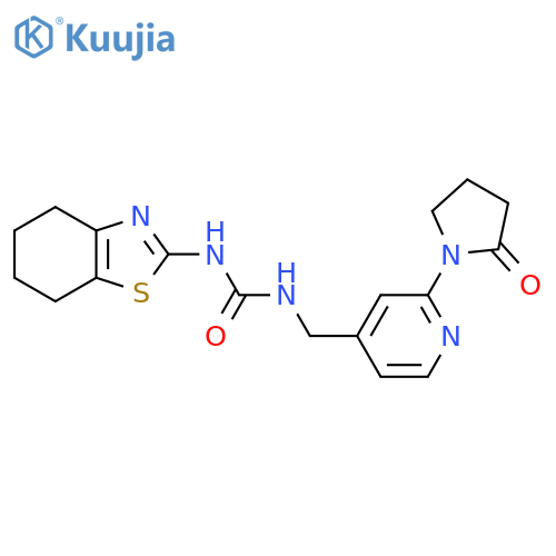 1-{[2-(2-oxopyrrolidin-1-yl)pyridin-4-yl]methyl}-3-(4,5,6,7-tetrahydro-1,3-benzothiazol-2-yl)urea structure