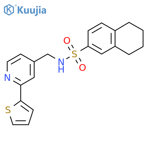 N-{[2-(thiophen-2-yl)pyridin-4-yl]methyl}-5,6,7,8-tetrahydronaphthalene-2-sulfonamide structure