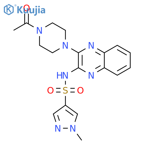 N-[3-(4-acetylpiperazin-1-yl)quinoxalin-2-yl]-1-methyl-1H-pyrazole-4-sulfonamide structure