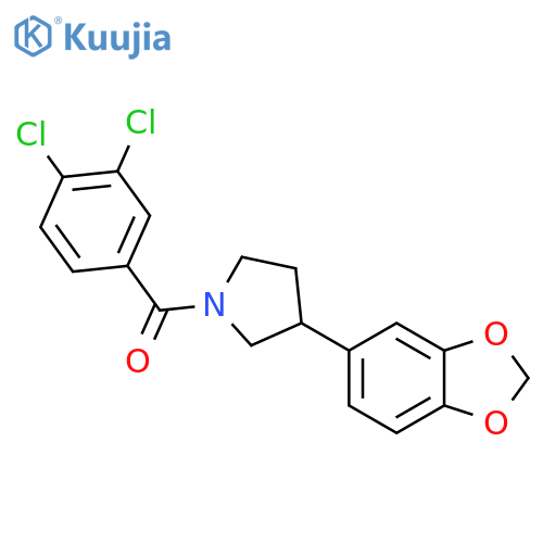 3-(2H-1,3-benzodioxol-5-yl)-1-(3,4-dichlorobenzoyl)pyrrolidine structure