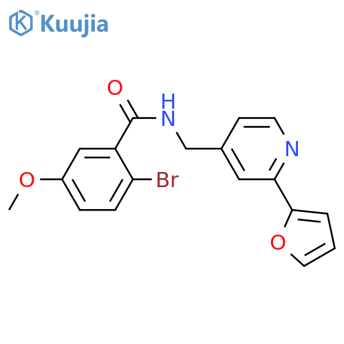 2-bromo-N-{[2-(furan-2-yl)pyridin-4-yl]methyl}-5-methoxybenzamide structure