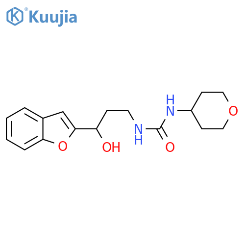 3-[3-(1-benzofuran-2-yl)-3-hydroxypropyl]-1-(oxan-4-yl)urea structure