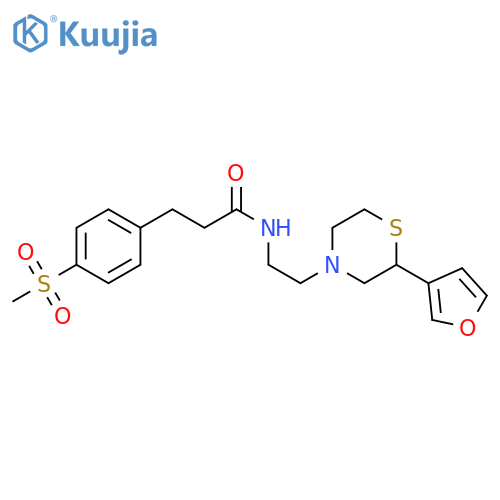 N-2-(furan-3-yl)-2-(thiomorpholin-4-yl)ethyl-3-(4-methanesulfonylphenyl)propanamide structure