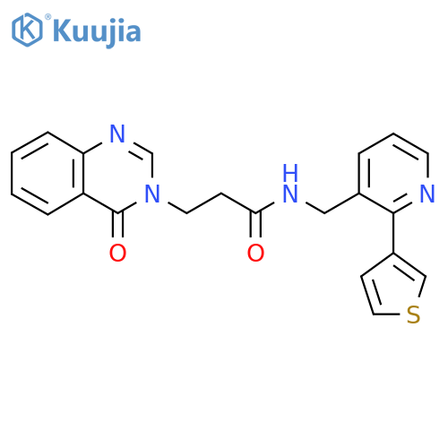 3-(4-oxo-3,4-dihydroquinazolin-3-yl)-N-{[2-(thiophen-3-yl)pyridin-3-yl]methyl}propanamide structure