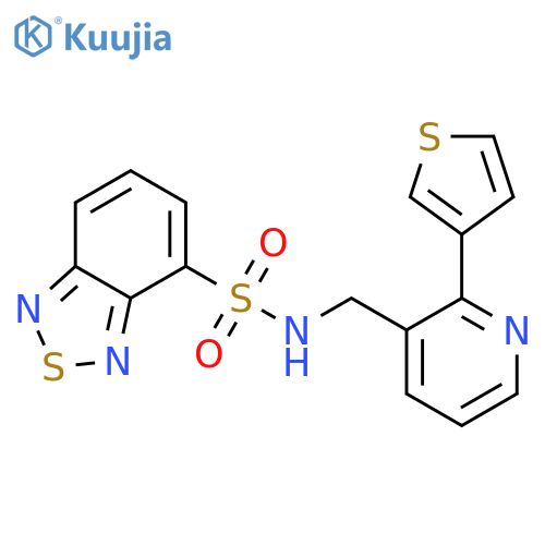 N-{[2-(thiophen-3-yl)pyridin-3-yl]methyl}-2,1,3-benzothiadiazole-4-sulfonamide structure