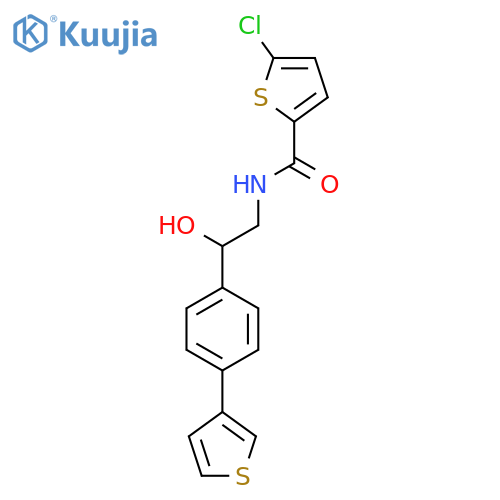 5-chloro-N-{2-hydroxy-2-[4-(thiophen-3-yl)phenyl]ethyl}thiophene-2-carboxamide structure