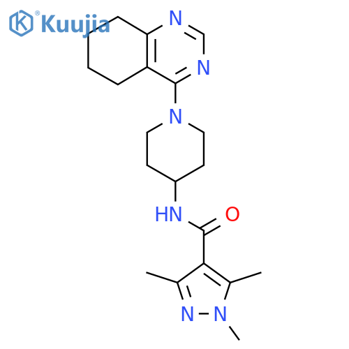 1,3,5-trimethyl-N-[1-(5,6,7,8-tetrahydroquinazolin-4-yl)piperidin-4-yl]-1H-pyrazole-4-carboxamide structure