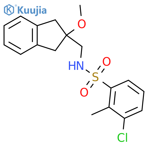 3-chloro-N-[(2-methoxy-2,3-dihydro-1H-inden-2-yl)methyl]-2-methylbenzene-1-sulfonamide structure