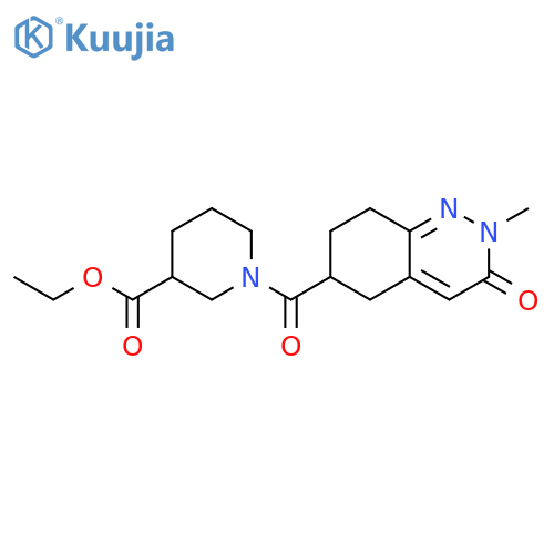 Ethyl 1-(2-methyl-3-oxo-2,3,5,6,7,8-hexahydrocinnoline-6-carbonyl)piperidine-3-carboxylate structure