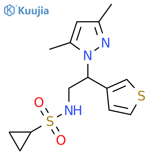 N-[2-(3,5-dimethyl-1H-pyrazol-1-yl)-2-(thiophen-3-yl)ethyl]cyclopropanesulfonamide structure