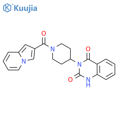 3-[1-(indolizine-2-carbonyl)piperidin-4-yl]-1,2,3,4-tetrahydroquinazoline-2,4-dione structure