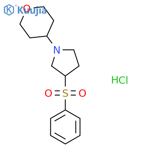 3-(benzenesulfonyl)-1-(oxan-4-yl)pyrrolidine hydrochloride structure