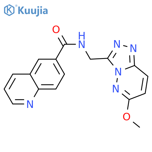N-({6-methoxy-[1,2,4]triazolo[4,3-b]pyridazin-3-yl}methyl)quinoline-6-carboxamide structure