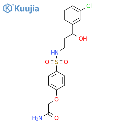 2-(4-{[3-(3-chlorophenyl)-3-hydroxypropyl]sulfamoyl}phenoxy)acetamide structure