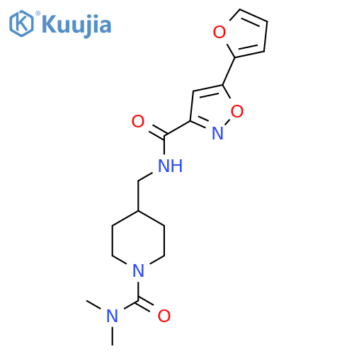 4-({5-(furan-2-yl)-1,2-oxazol-3-ylformamido}methyl)-N,N-dimethylpiperidine-1-carboxamide structure