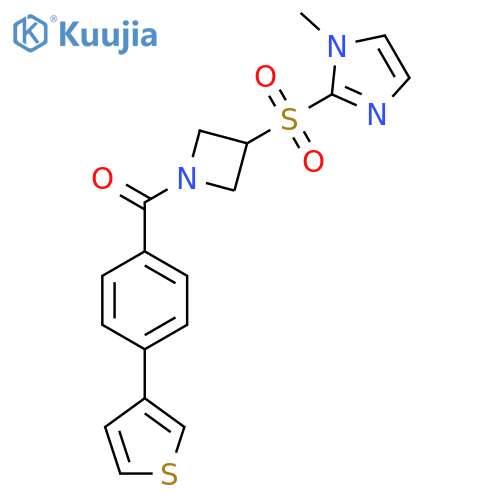 1-methyl-2-({1-[4-(thiophen-3-yl)benzoyl]azetidin-3-yl}sulfonyl)-1H-imidazole structure
