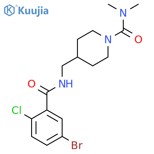 4-{(5-bromo-2-chlorophenyl)formamidomethyl}-N,N-dimethylpiperidine-1-carboxamide structure
