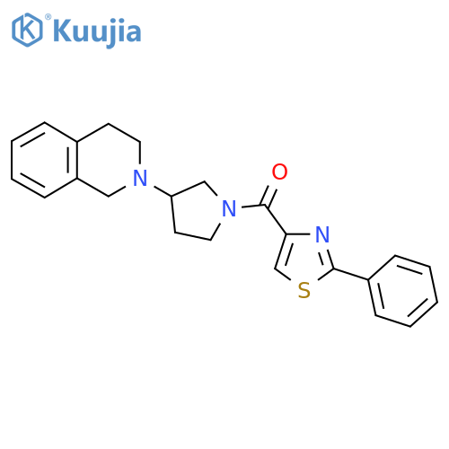 (3-(3,4-dihydroisoquinolin-2(1H)-yl)pyrrolidin-1-yl)(2-phenylthiazol-4-yl)methanone structure