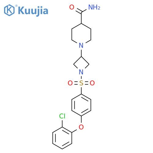 1-(1-((4-(2-Chlorophenoxy)phenyl)sulfonyl)azetidin-3-yl)piperidine-4-carboxamide structure