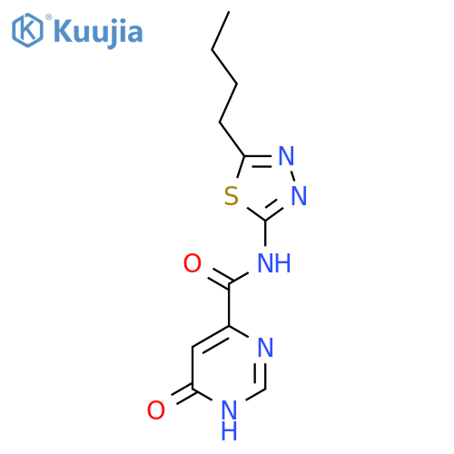 N-(5-butyl-1,3,4-thiadiazol-2-yl)-6-hydroxypyrimidine-4-carboxamide structure