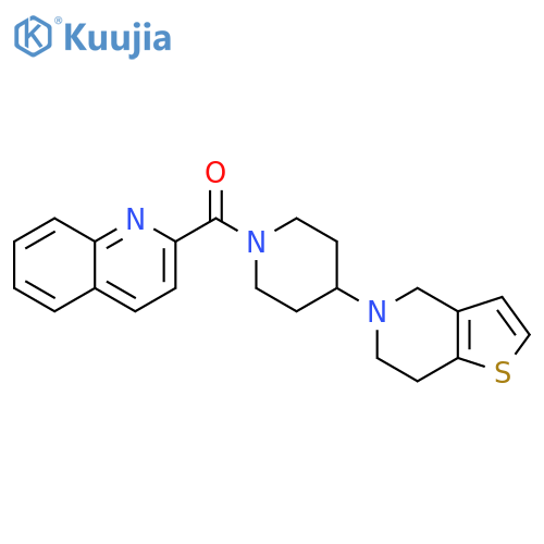 [4-(6,7-dihydro-4H-thieno[3,2-c]pyridin-5-yl)piperidin-1-yl]-quinolin-2-ylmethanone structure