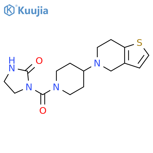 1-[[4-(6,7-Dihydrothieno[3,2-c]pyridin-5(4H)-yl)-1-piperidinyl]carbonyl]-2-imidazolidinone structure