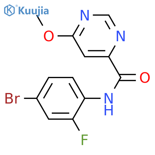 N-(4-bromo-2-fluorophenyl)-6-methoxypyrimidine-4-carboxamide structure