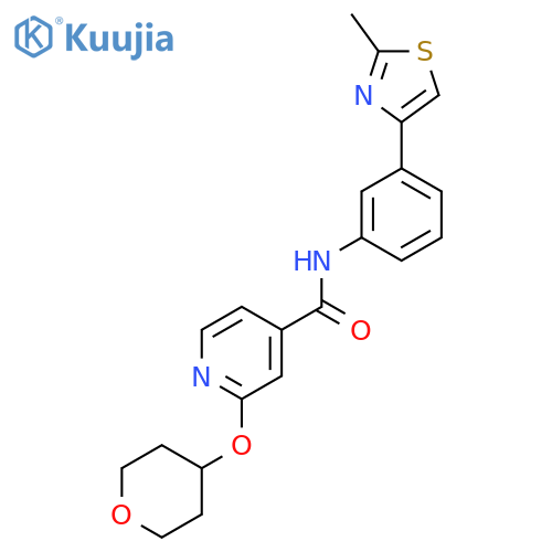 N-(3-(2-methylthiazol-4-yl)phenyl)-2-((tetrahydro-2H-pyran-4-yl)oxy)isonicotinamide structure