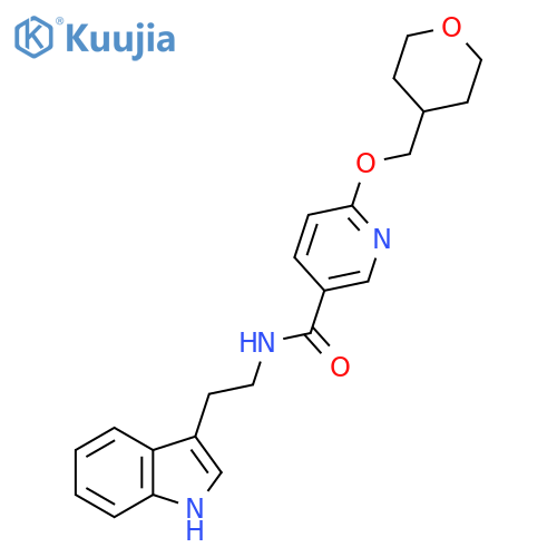 N-(2-(1H-indol-3-yl)ethyl)-6-((tetrahydro-2H-pyran-4-yl)methoxy)nicotinamide structure