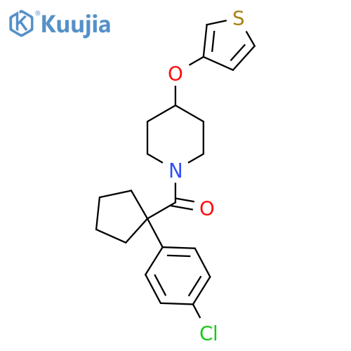 1-[1-(4-chlorophenyl)cyclopentanecarbonyl]-4-(thiophen-3-yloxy)piperidine structure