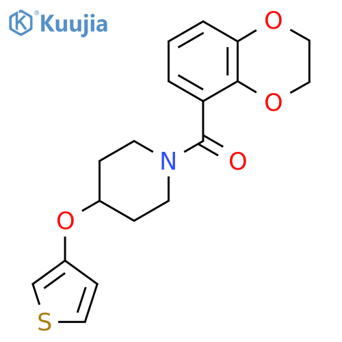 1-(2,3-dihydro-1,4-benzodioxine-5-carbonyl)-4-(thiophen-3-yloxy)piperidine structure