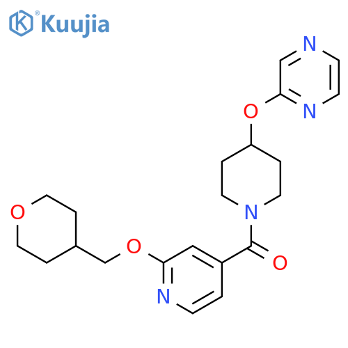 (4-(pyrazin-2-yloxy)piperidin-1-yl)(2-((tetrahydro-2H-pyran-4-yl)methoxy)pyridin-4-yl)methanone structure