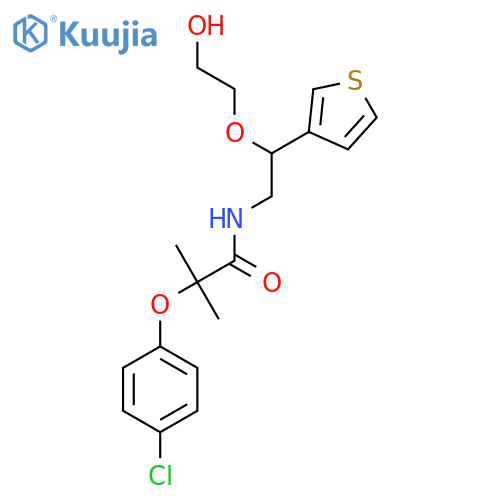 2-(4-chlorophenoxy)-N-2-(2-hydroxyethoxy)-2-(thiophen-3-yl)ethyl-2-methylpropanamide structure