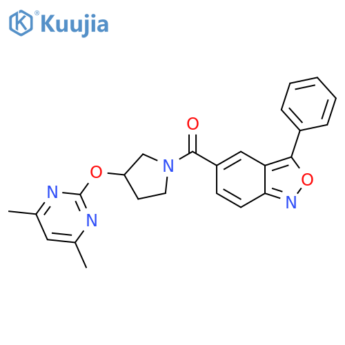 (3-((4,6-Dimethylpyrimidin-2-yl)oxy)pyrrolidin-1-yl)(3-phenylbenzo[c]isoxazol-5-yl)methanone structure