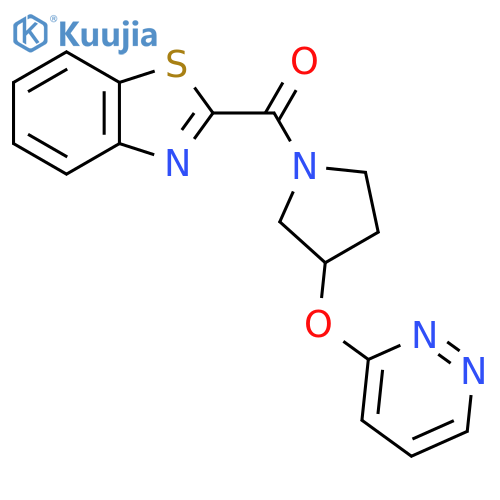 2-[3-(pyridazin-3-yloxy)pyrrolidine-1-carbonyl]-1,3-benzothiazole structure