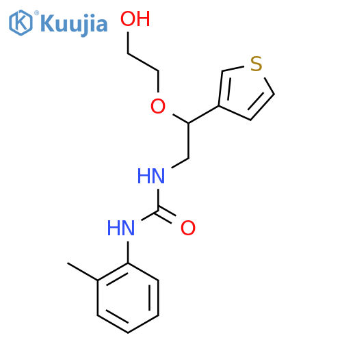 3-2-(2-hydroxyethoxy)-2-(thiophen-3-yl)ethyl-1-(2-methylphenyl)urea structure