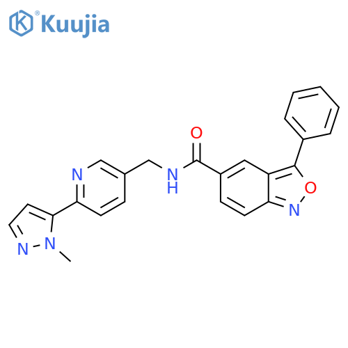 N-{6-(1-methyl-1H-pyrazol-5-yl)pyridin-3-ylmethyl}-3-phenyl-2,1-benzoxazole-5-carboxamide structure