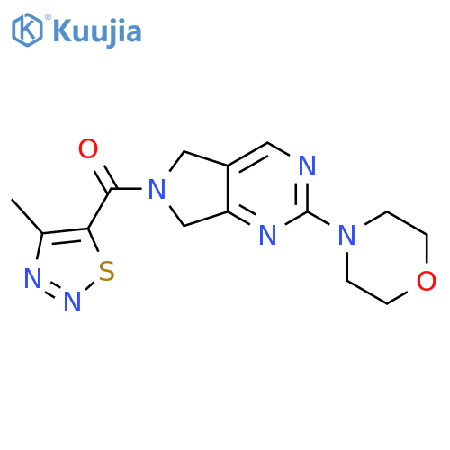 4-[6-(4-methyl-1,2,3-thiadiazole-5-carbonyl)-5H,6H,7H-pyrrolo[3,4-d]pyrimidin-2-yl]morpholine structure