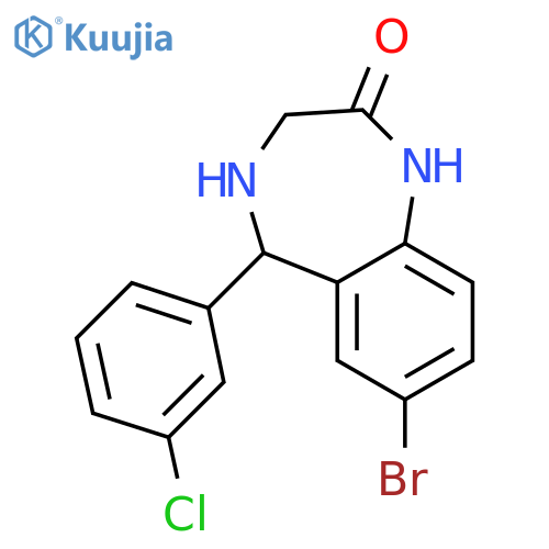 7-bromo-5-(3-chlorophenyl)-2,3,4,5-tetrahydro-1H-1,4-benzodiazepin-2-one structure