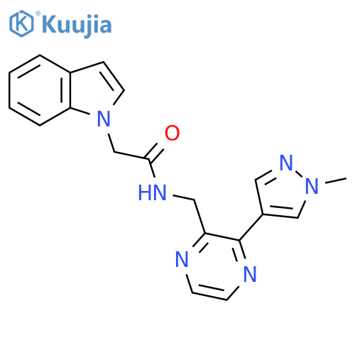 2-(1H-indol-1-yl)-N-{3-(1-methyl-1H-pyrazol-4-yl)pyrazin-2-ylmethyl}acetamide structure